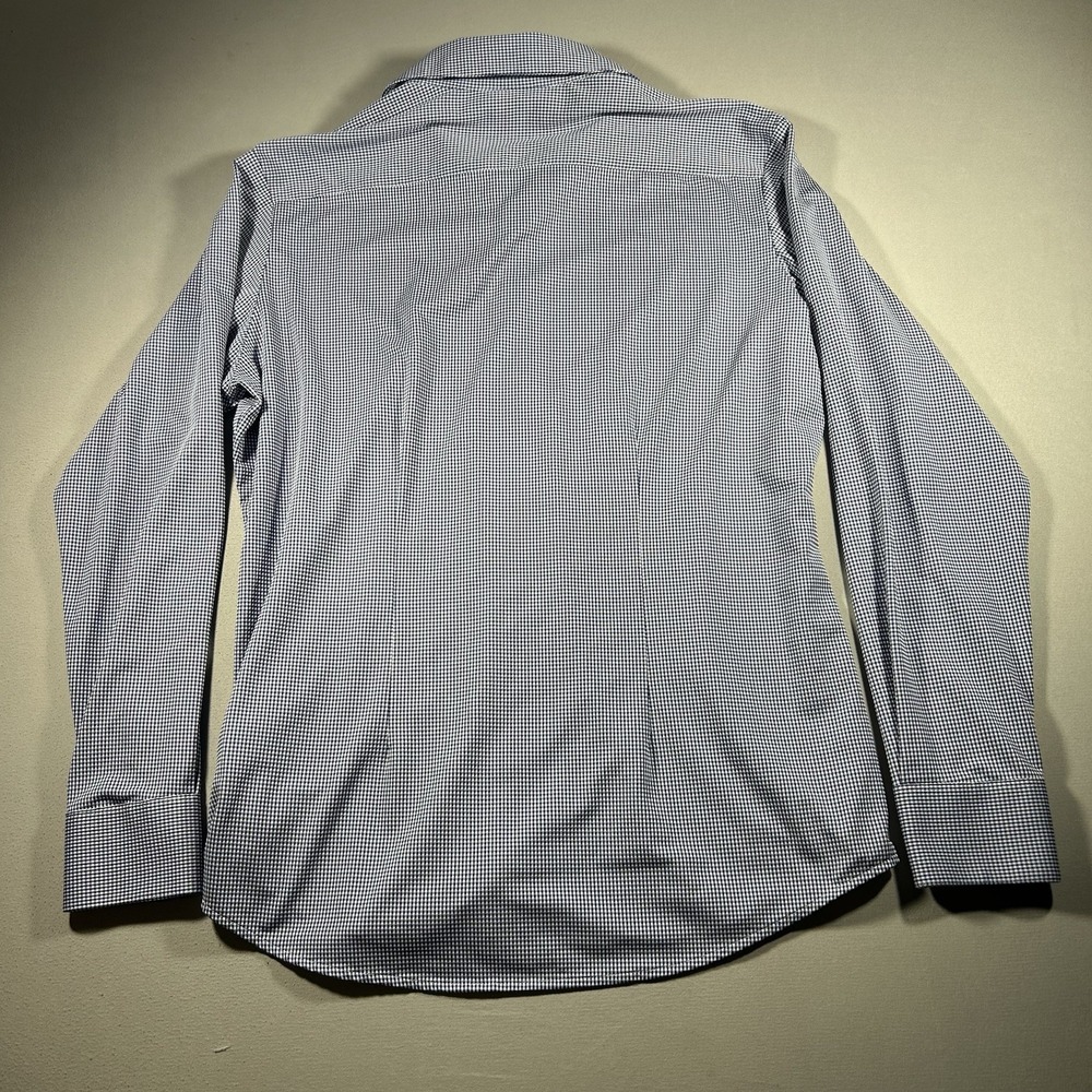 Mizzen+Main Mens Medium Blue Gingham Check Performance Dress Shirt Classic‎ - Picture 4 of 6